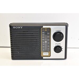 Sony ICF-F10 Two 2 Band AM/FM Portable Transistor Radio- Tested Works